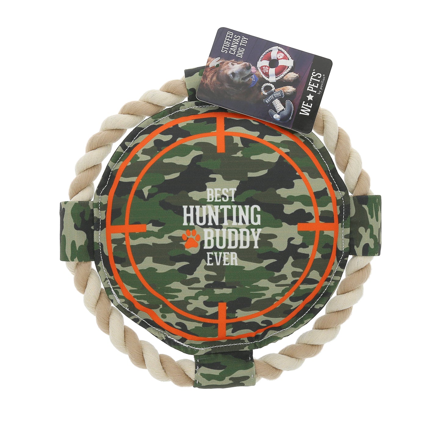 Hunting Buddy - 10" x 10" Canvas Dog Toy on Rope
