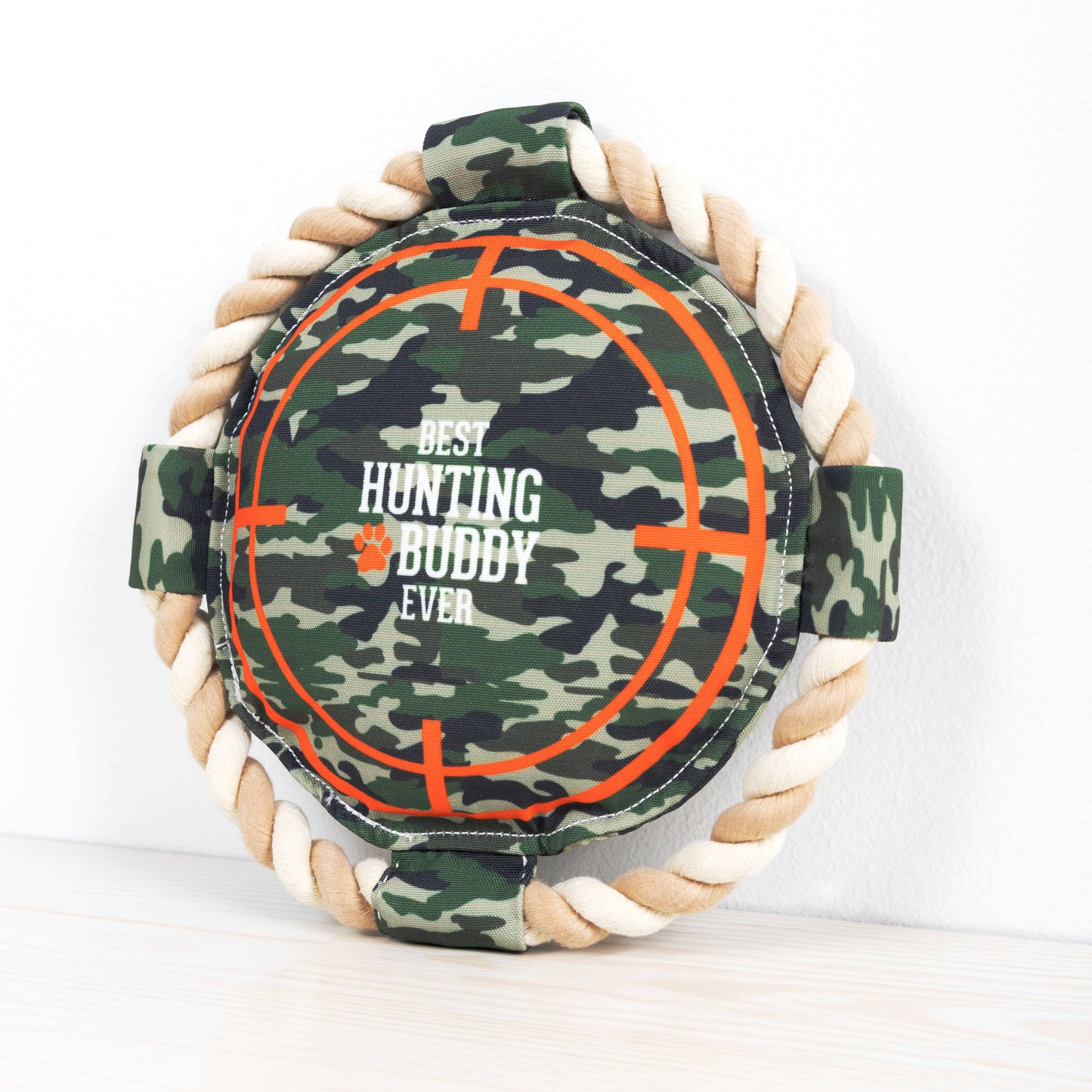 Hunting Buddy - 10" x 10" Canvas Dog Toy on Rope