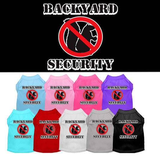 Backyard Security Screen Print Dog Shirts