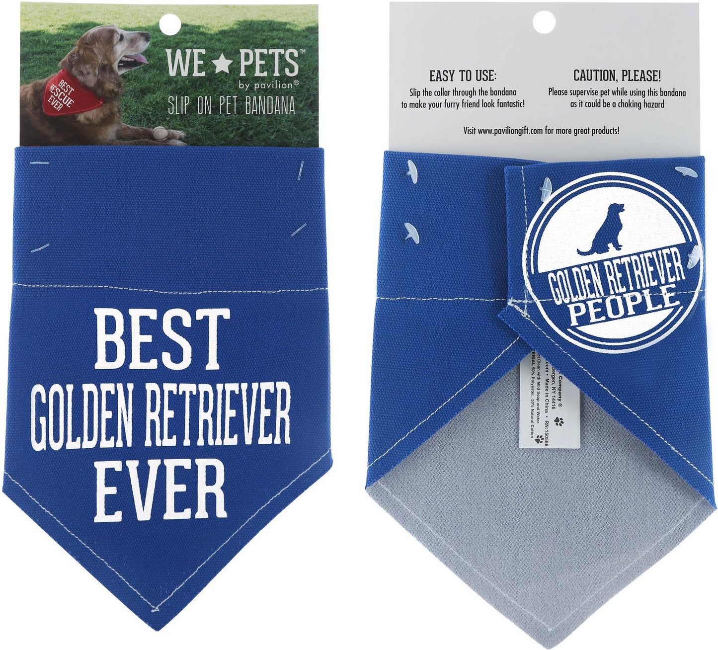 Best Golden Retriever - 12" x 8" Canvas Slip-on Pet Bandana