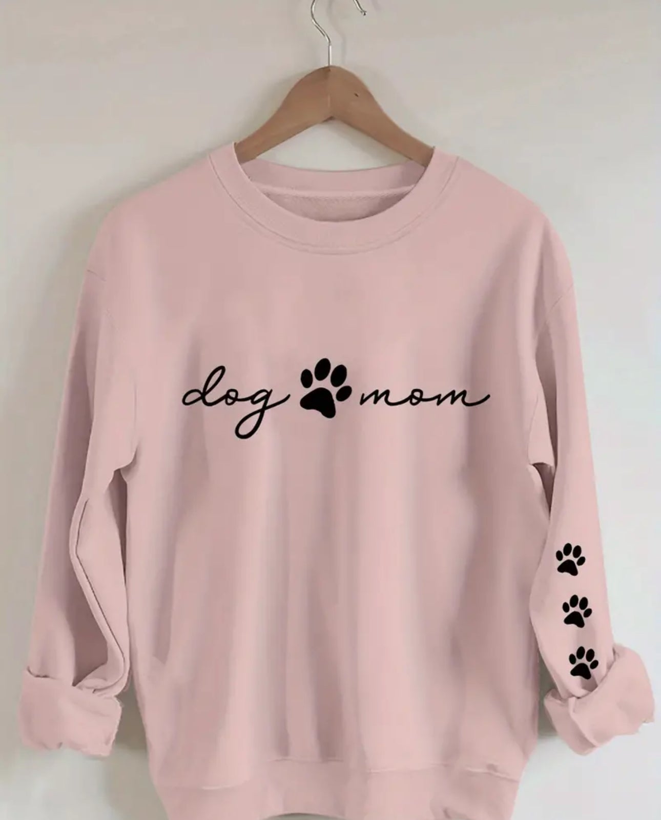 Dog Mom Printed Crew Neck Sweatshirt