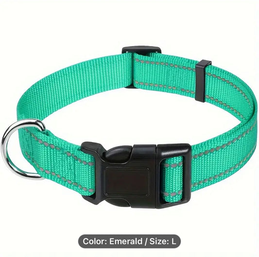 Reflective Nylon Collar-Adjustable and secure with Quick Release Buckle